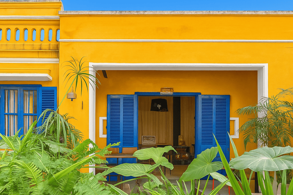 The Espresso Station features a lush garden and minimalist retro d&eacute;cor, offering a calm and stylish retreat